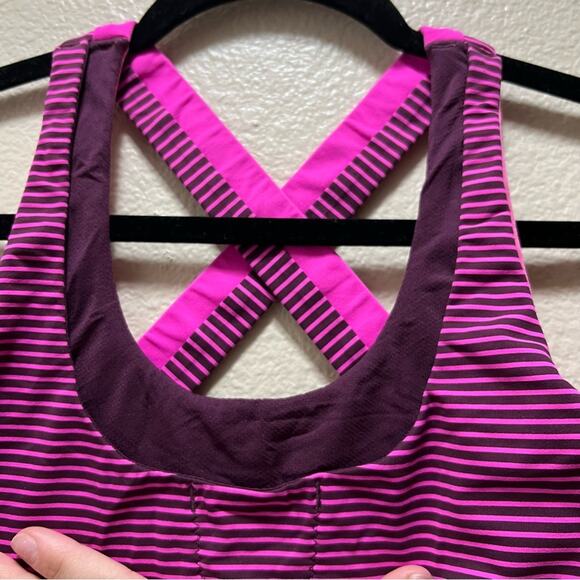 Lululemon Stuff Your Bra Tank II - Hyper Stripe Raspberry Glo Lite Top Size 6 - Picture 6 of 8